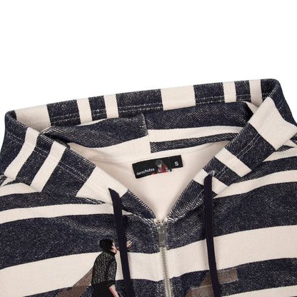 "on air" striped Zip Up