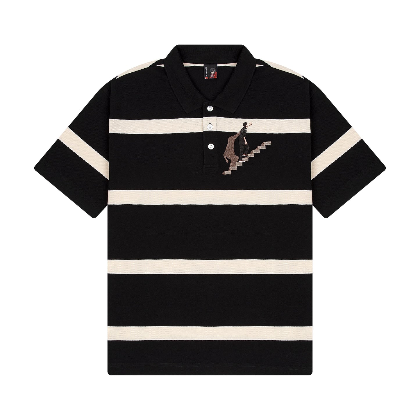 "on air" striped Polo T Shirt