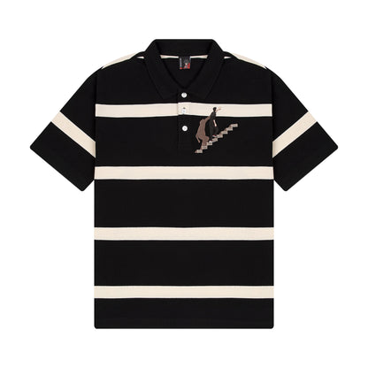 "on air" striped Polo T Shirt