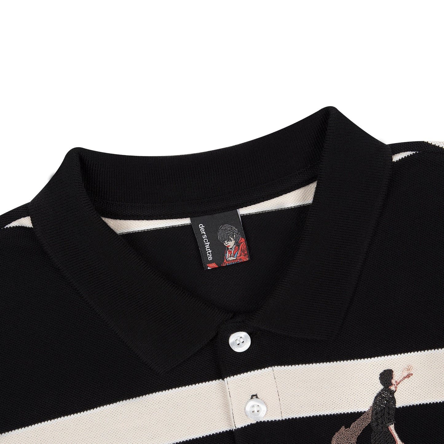 "on air" striped Polo T Shirt