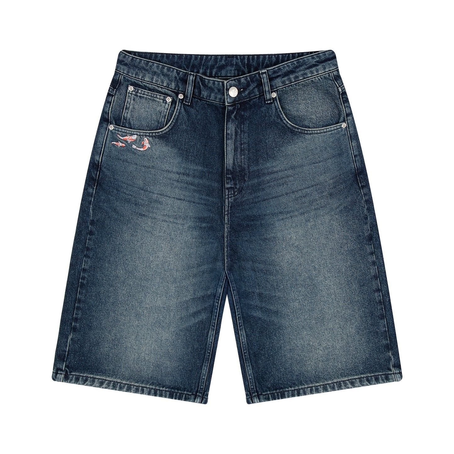 "koi fish v2" Jorts washed indigo