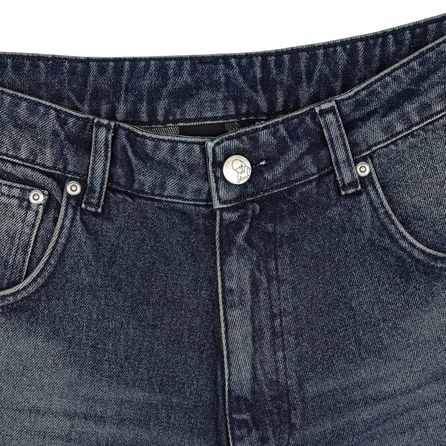 "koi fish v2" Jorts washed indigo