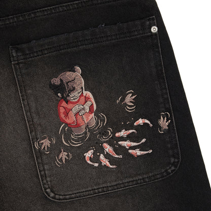 "koi fish v2" Jorts black