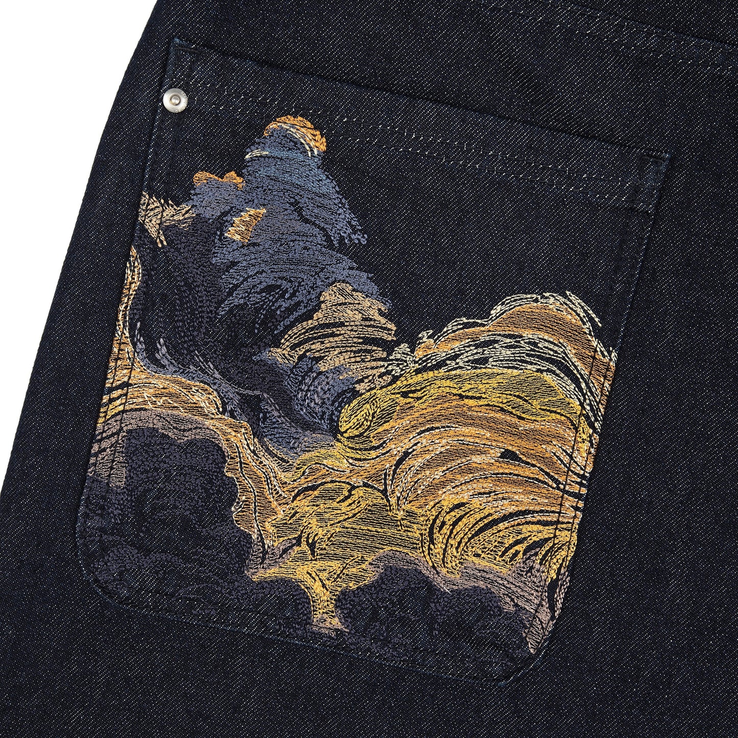 "whales v2" Jorts dark indigo