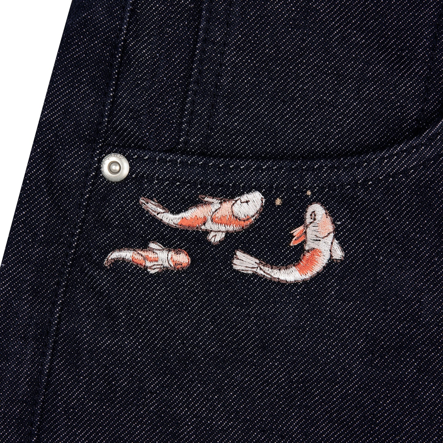 "koi fish v2" Jorts raw indigo