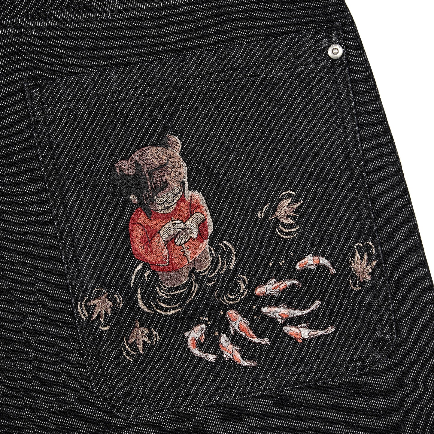 "koi fish v2" Jorts raw black