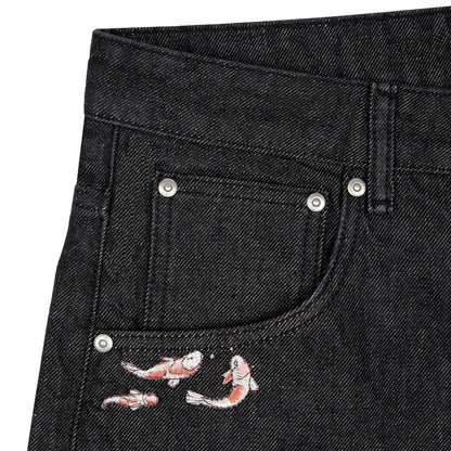 "koi fish v2" Jorts raw black
