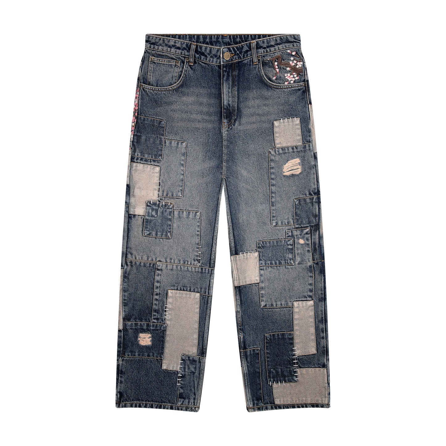 "blossom v2" patchwork washed Denim