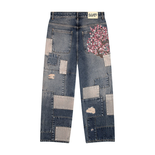 "blossom v2" patchwork washed Denim