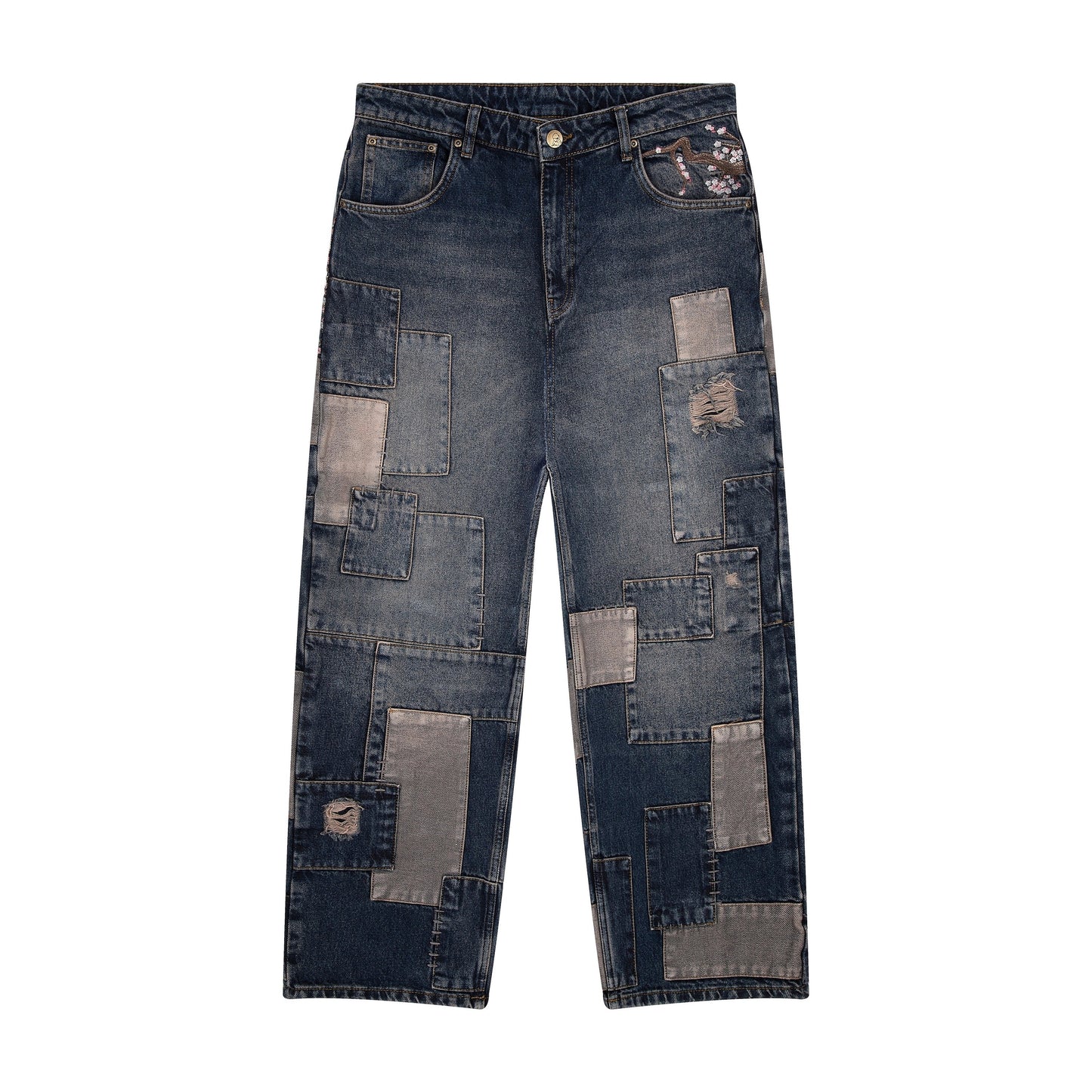 "blossom v2" patchwork Denim dark indigo
