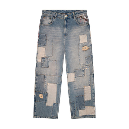 "blossom v2" patchwork Denim light blue