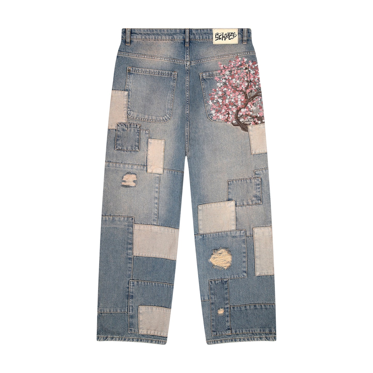 "blossom v2" patchwork Denim light blue