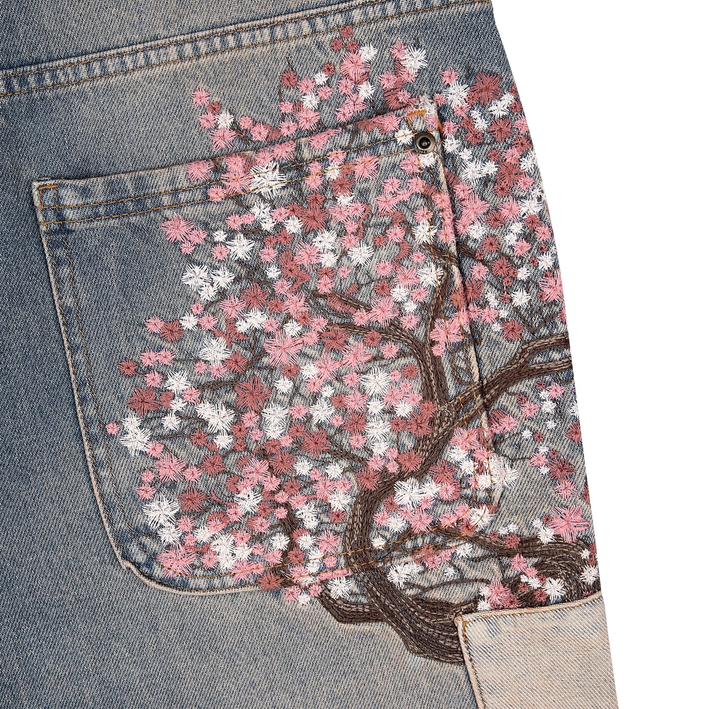"blossom v2" patchwork Denim light blue