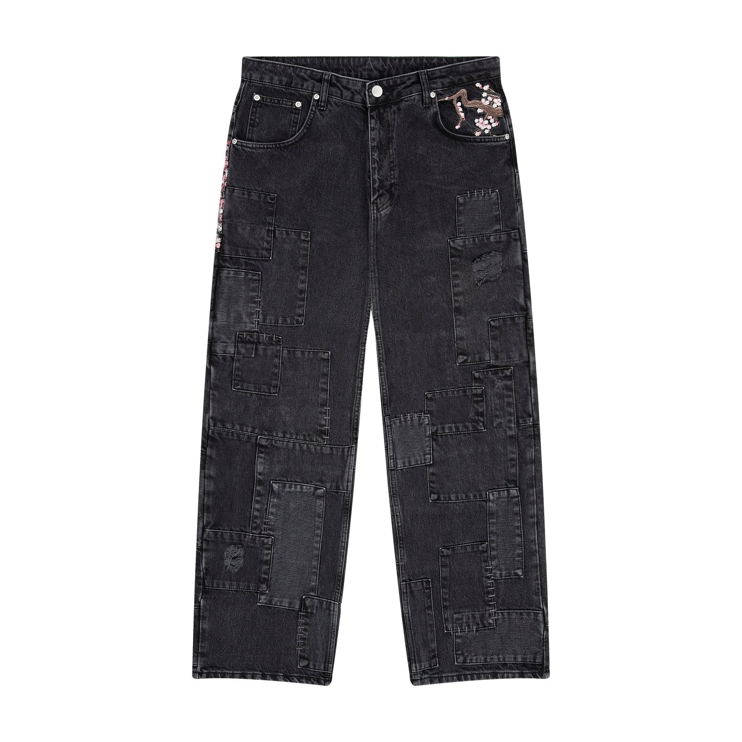 "blossom v2" patchwork Denim black