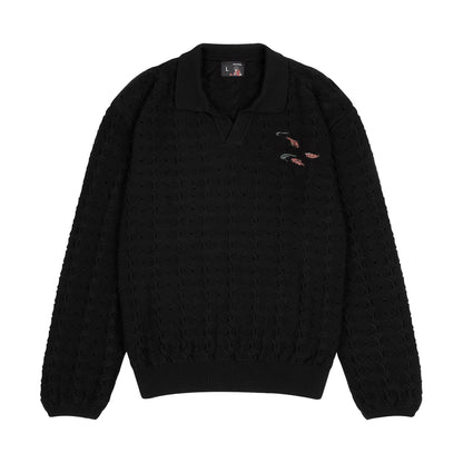 "lotus v2" longsleeve Knit black
