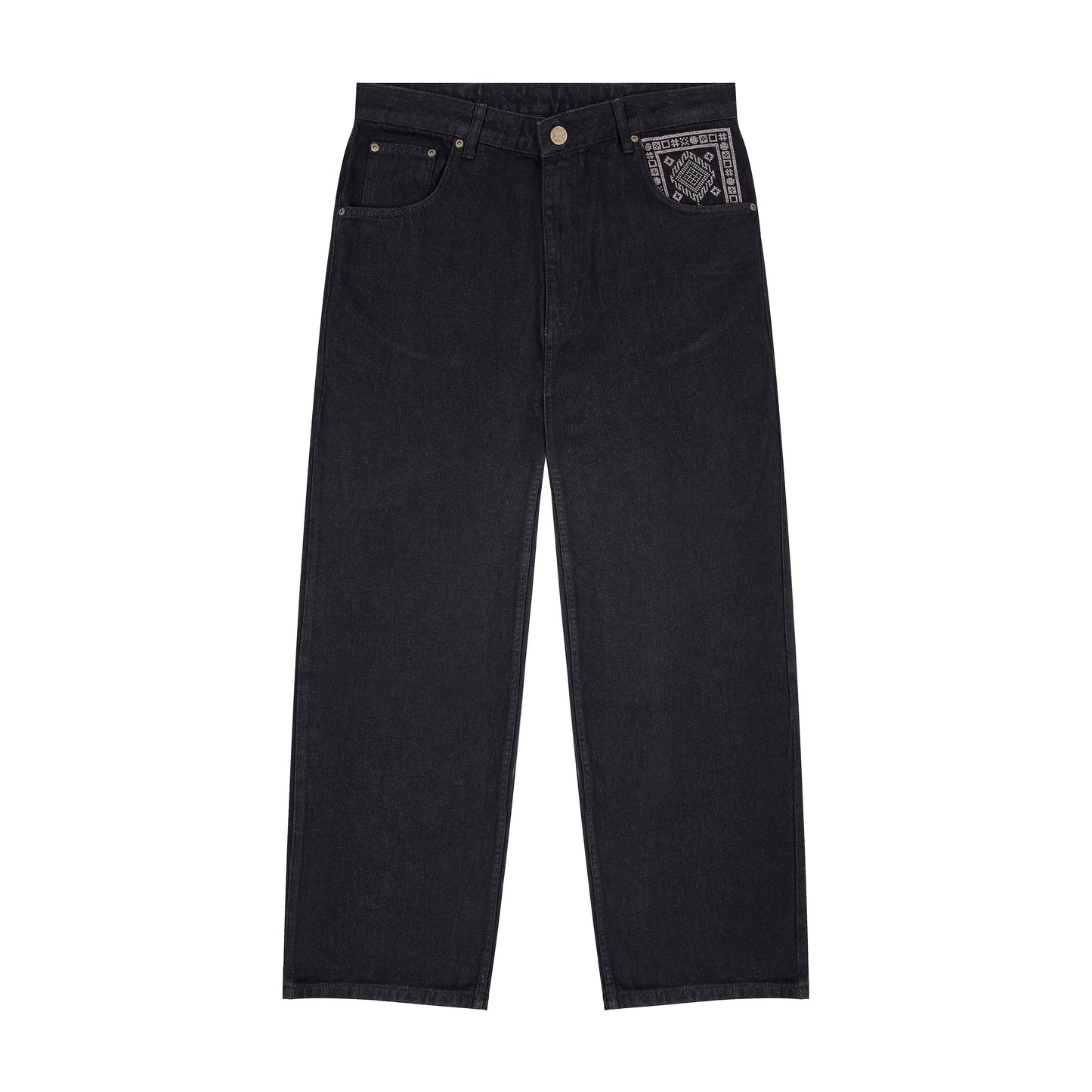 "aziza" red tinted Denim