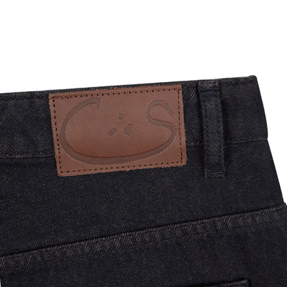 "aziza" red tinted Denim