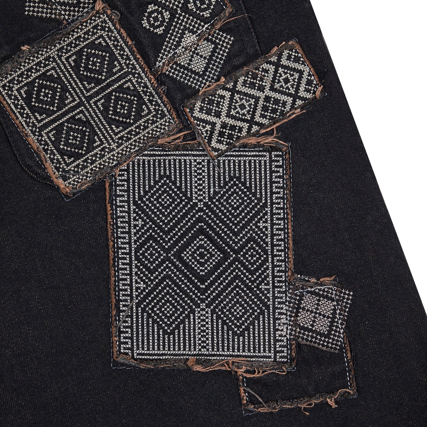 "aziza" red tinted Denim