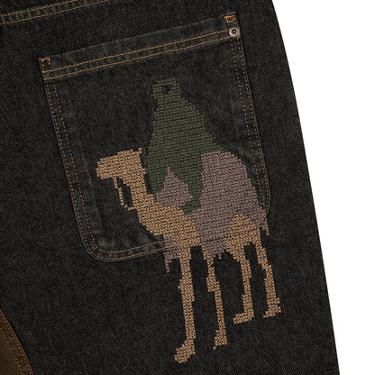 "aziza" black tinted Denim