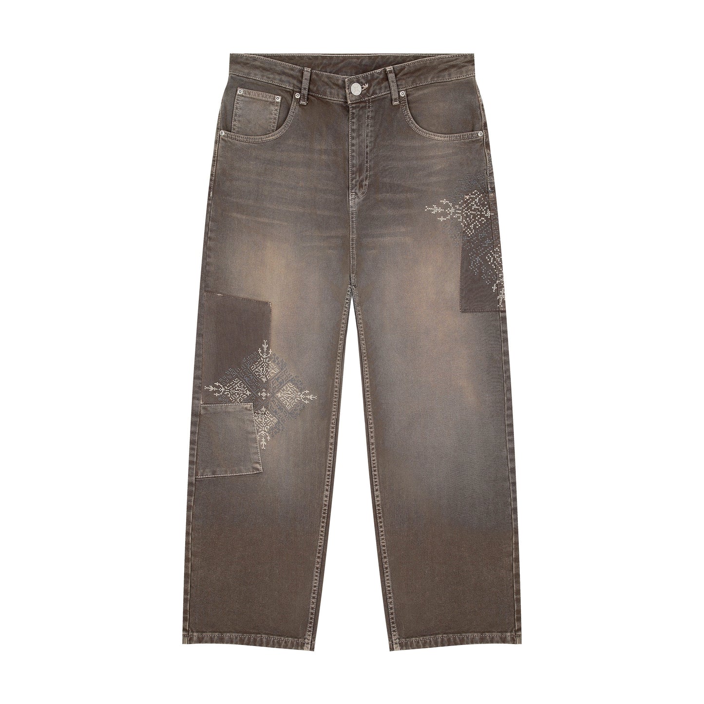 "aziza" brown washed Denim