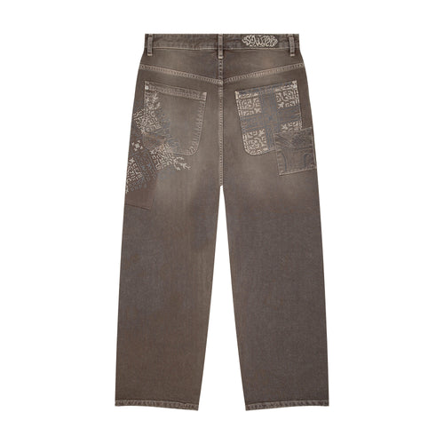 "aziza" brown washed Denim