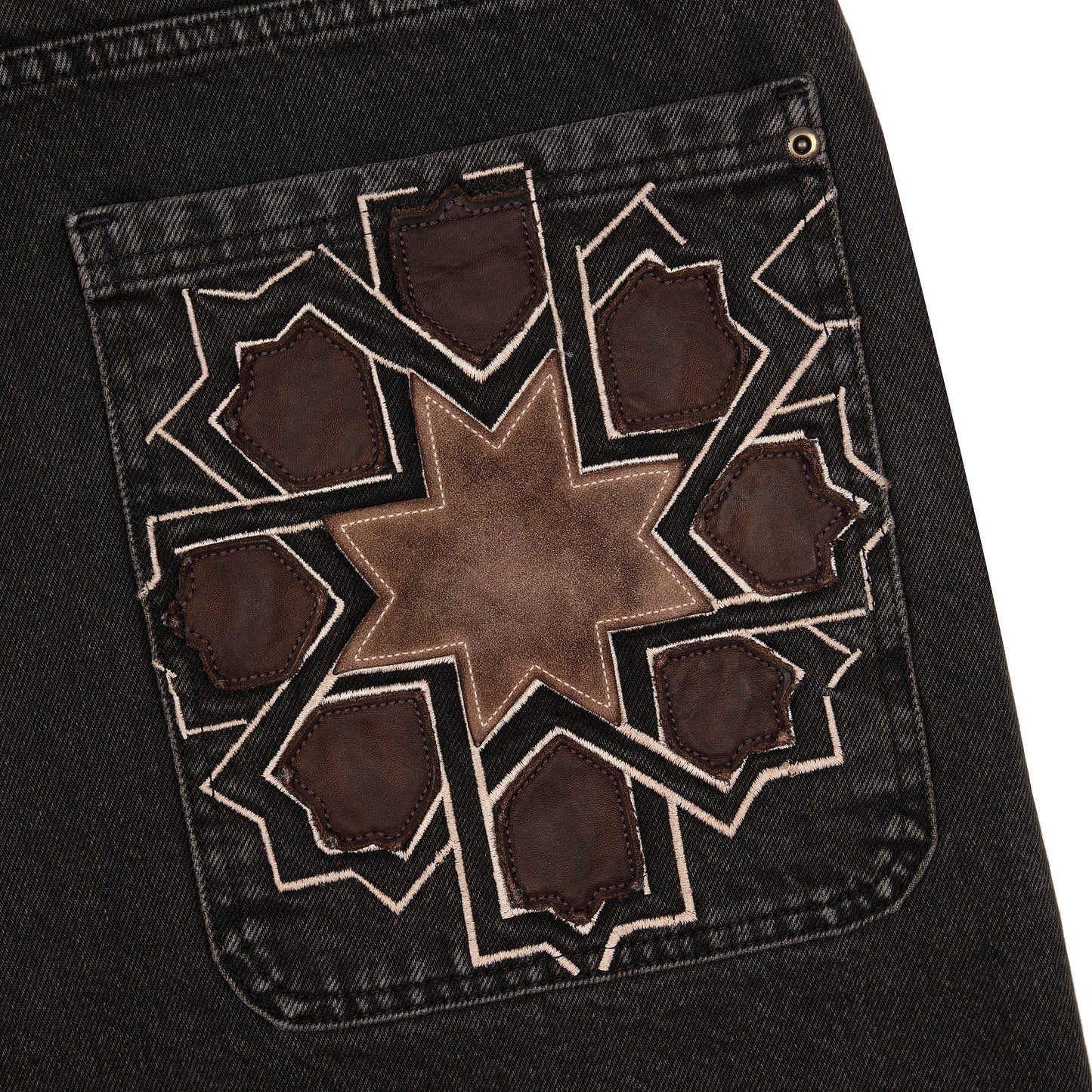 "aziza" brown washed Jorts