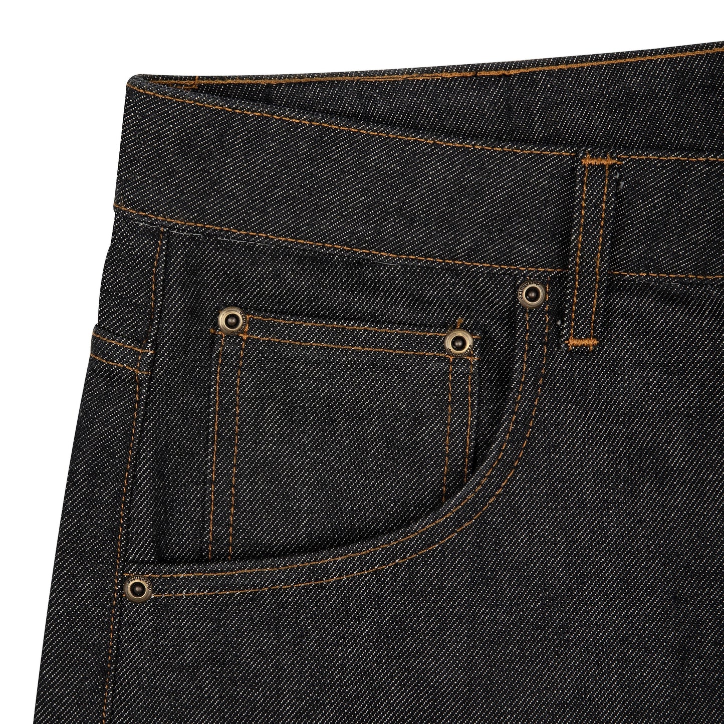 "aziza" black raw Jorts 01