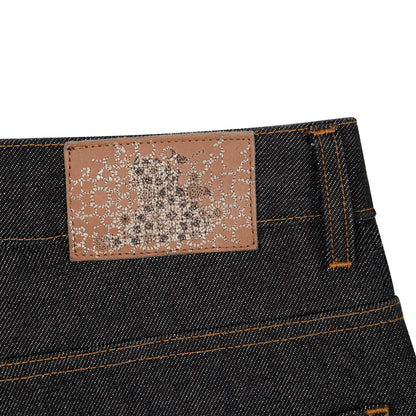 "aziza" black raw Jorts 01