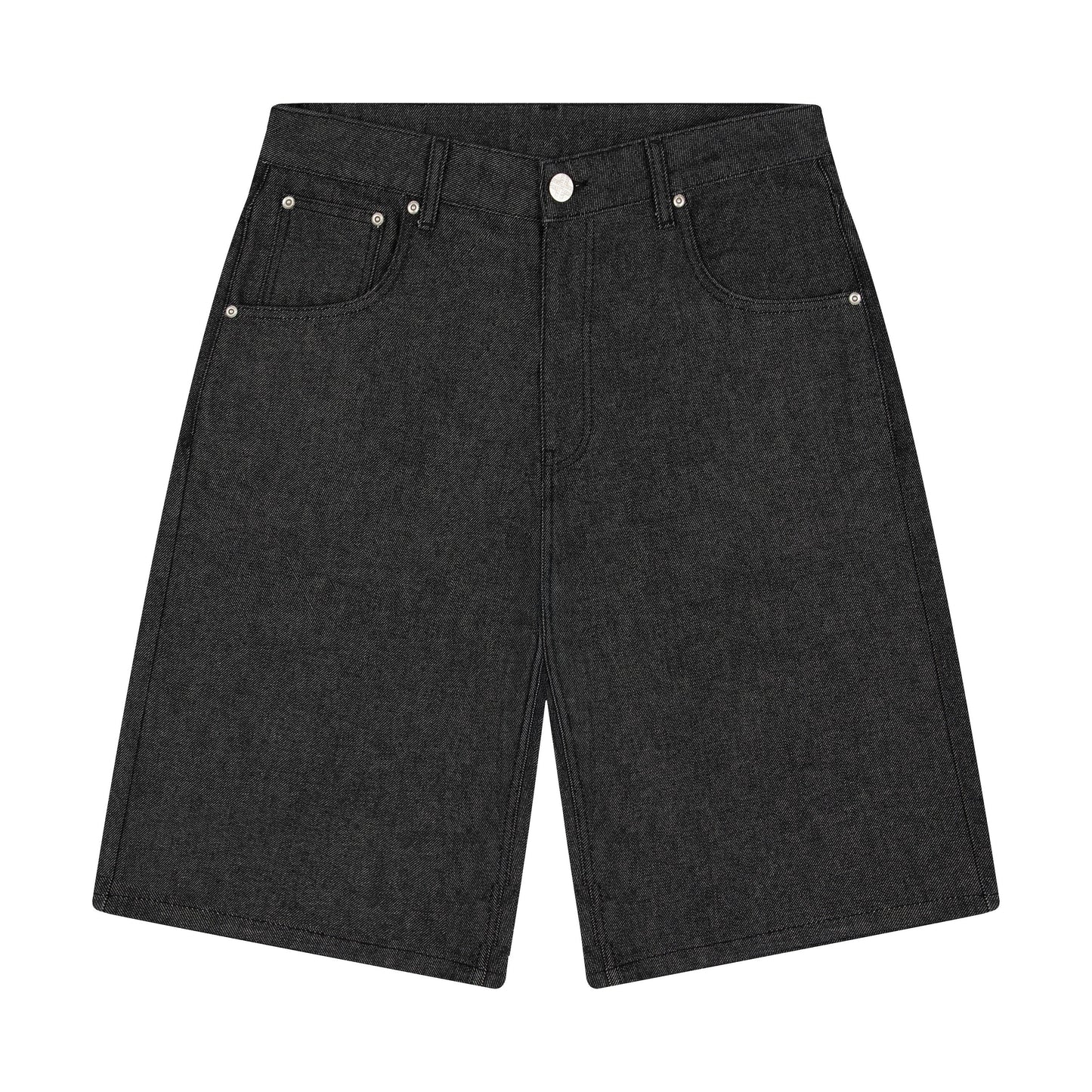 "aziza" black raw Jorts 02