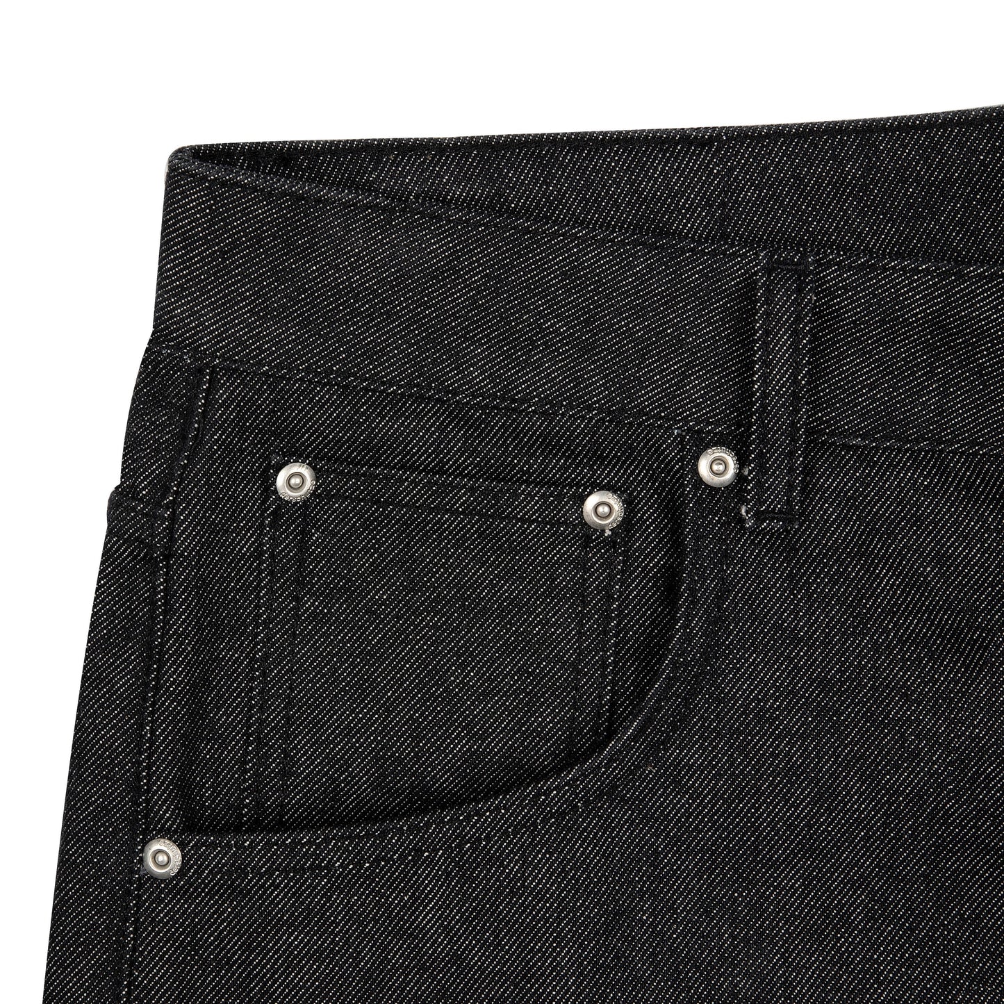 "aziza" black raw Jorts 02