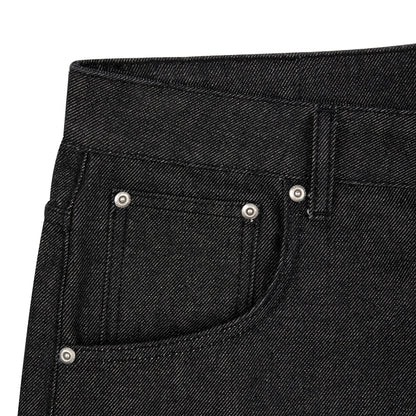 "aziza" black raw Jorts 02