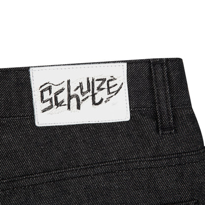 "aziza" black raw Jorts 02