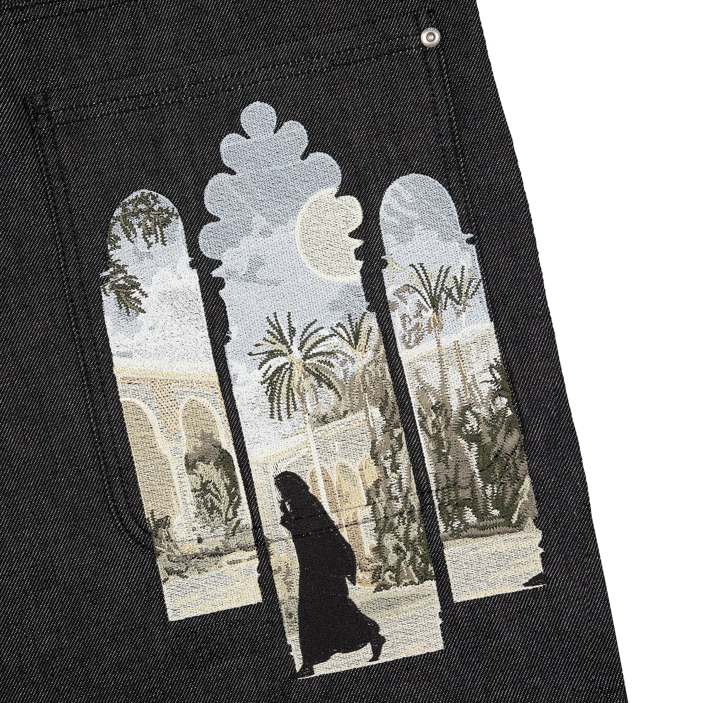 "aziza" black raw Jorts 02