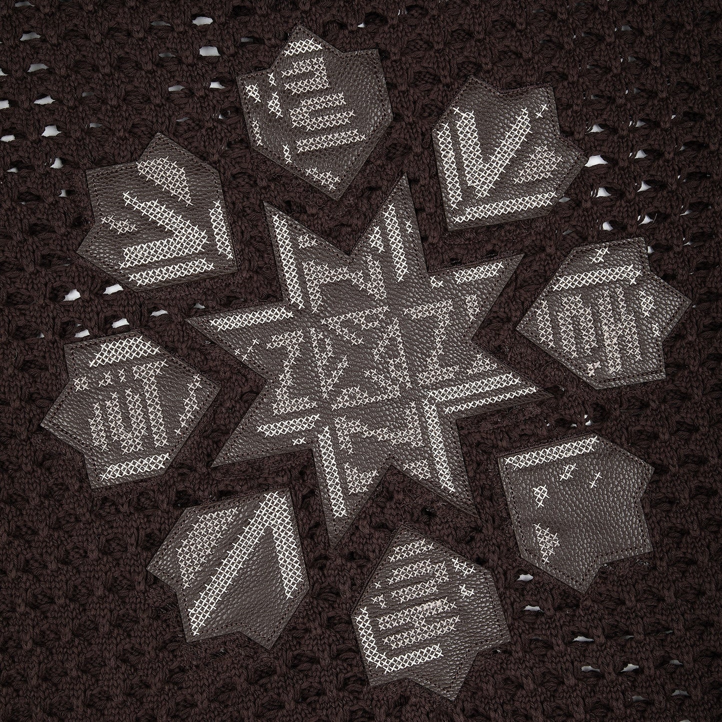 "aziza" crochet zip up brown