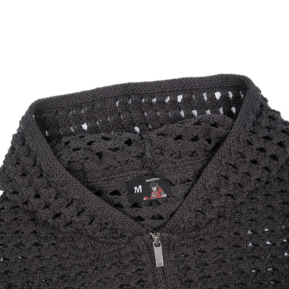 "aziza" crochet zip up anthracite