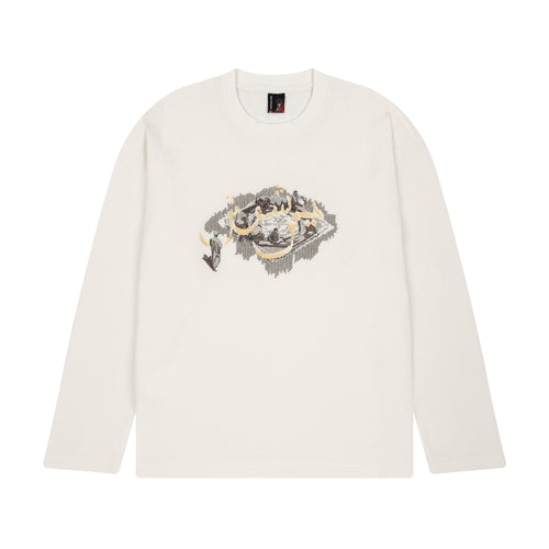 "aziza" waffle Longsleeve off white