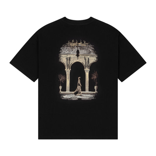 "aziza" waffle T Shirt black