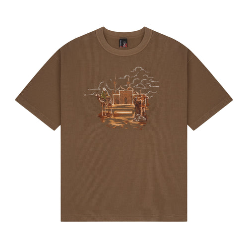 "aziza" waffle T Shirt brown