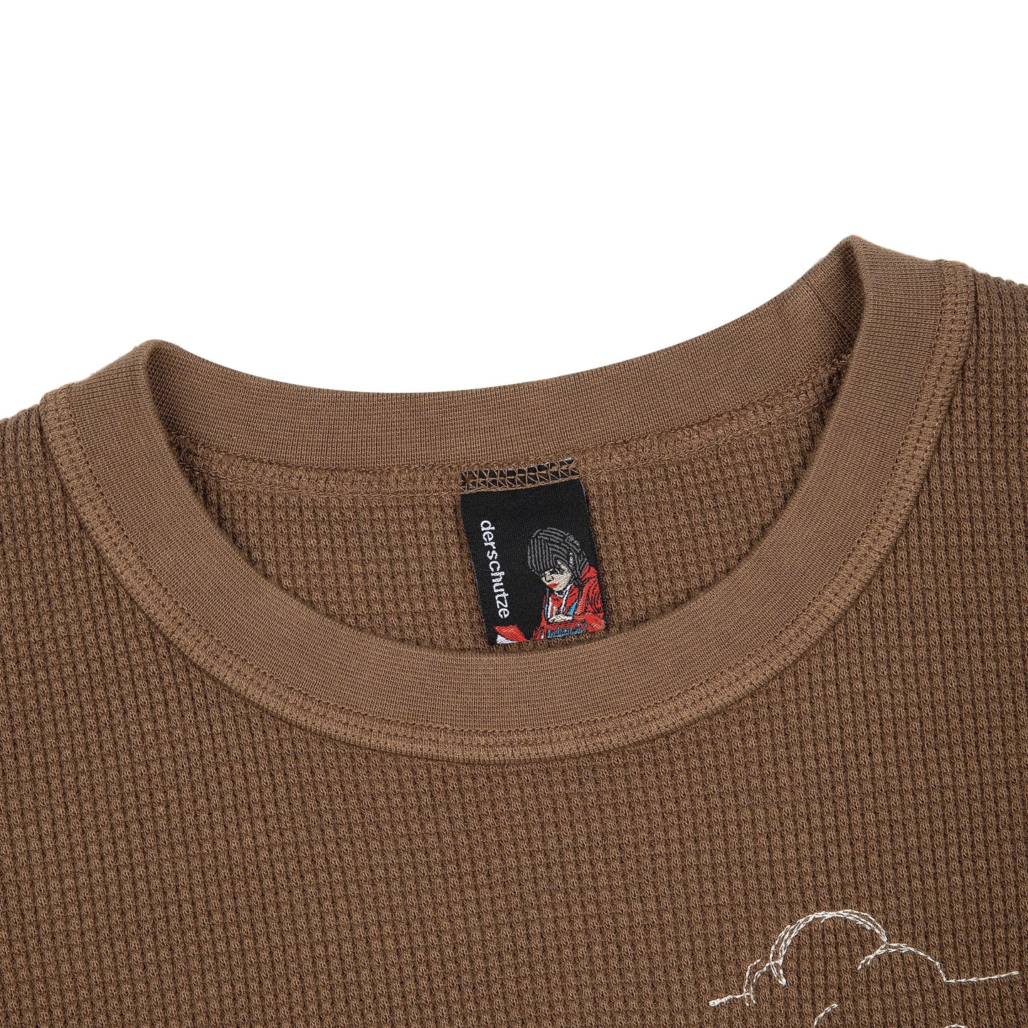 "aziza" waffle T Shirt brown