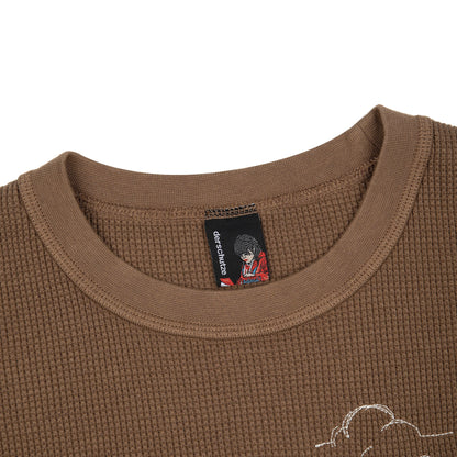 "aziza" waffle T Shirt brown
