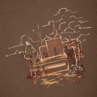 "aziza" waffle T Shirt brown