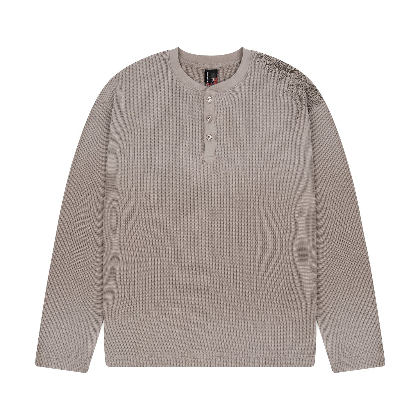 "aziza" waffle Longsleeve taupe