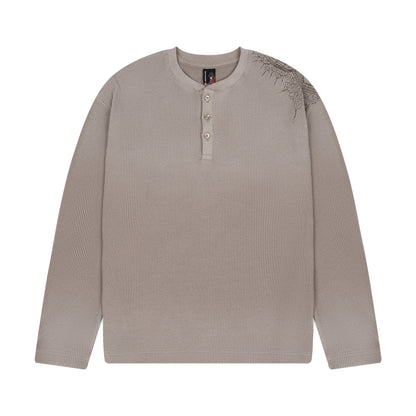 "aziza" waffle Longsleeve taupe