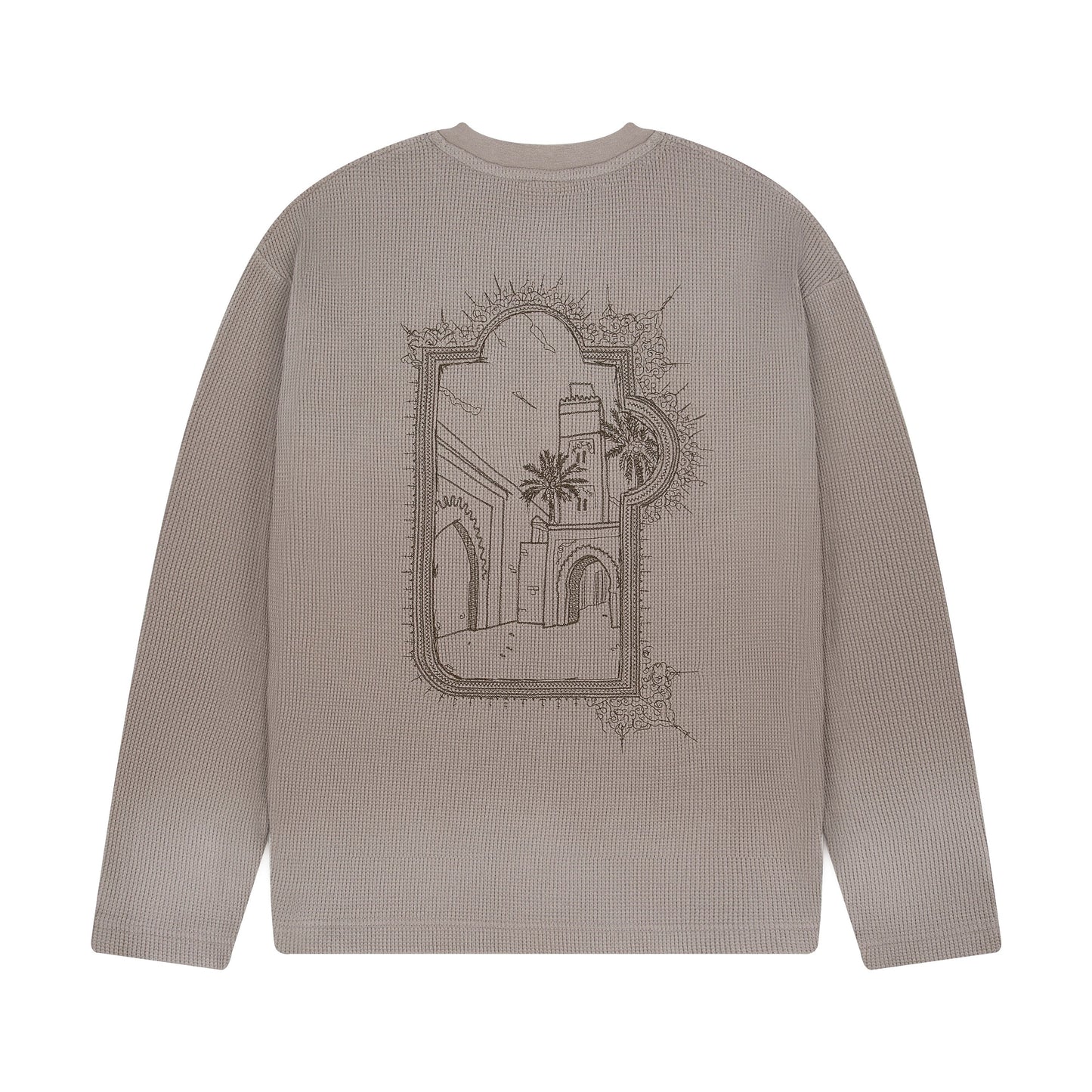 "aziza" waffle Longsleeve taupe