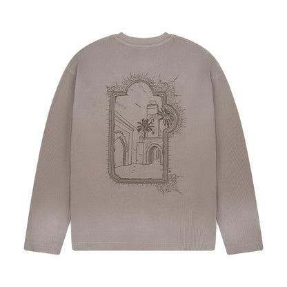 "aziza" waffle Longsleeve taupe