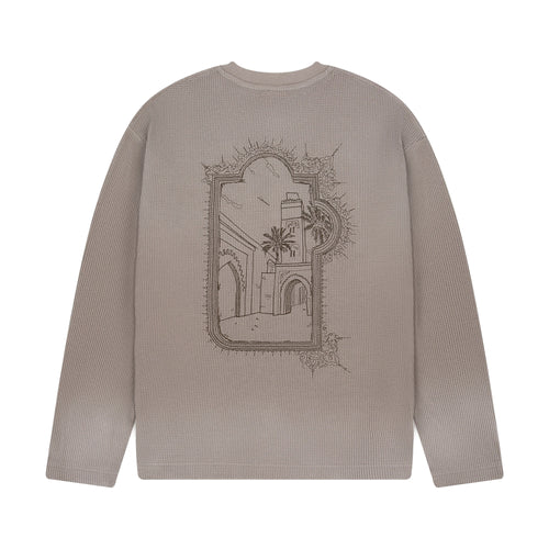 "aziza" waffle Longsleeve taupe