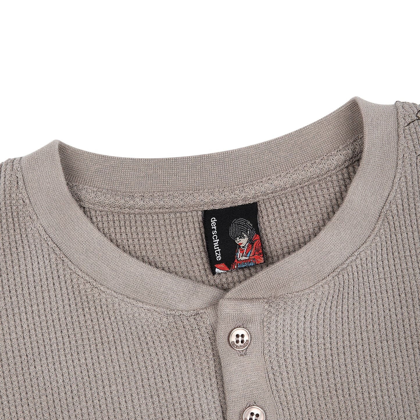 "aziza" waffle Longsleeve taupe