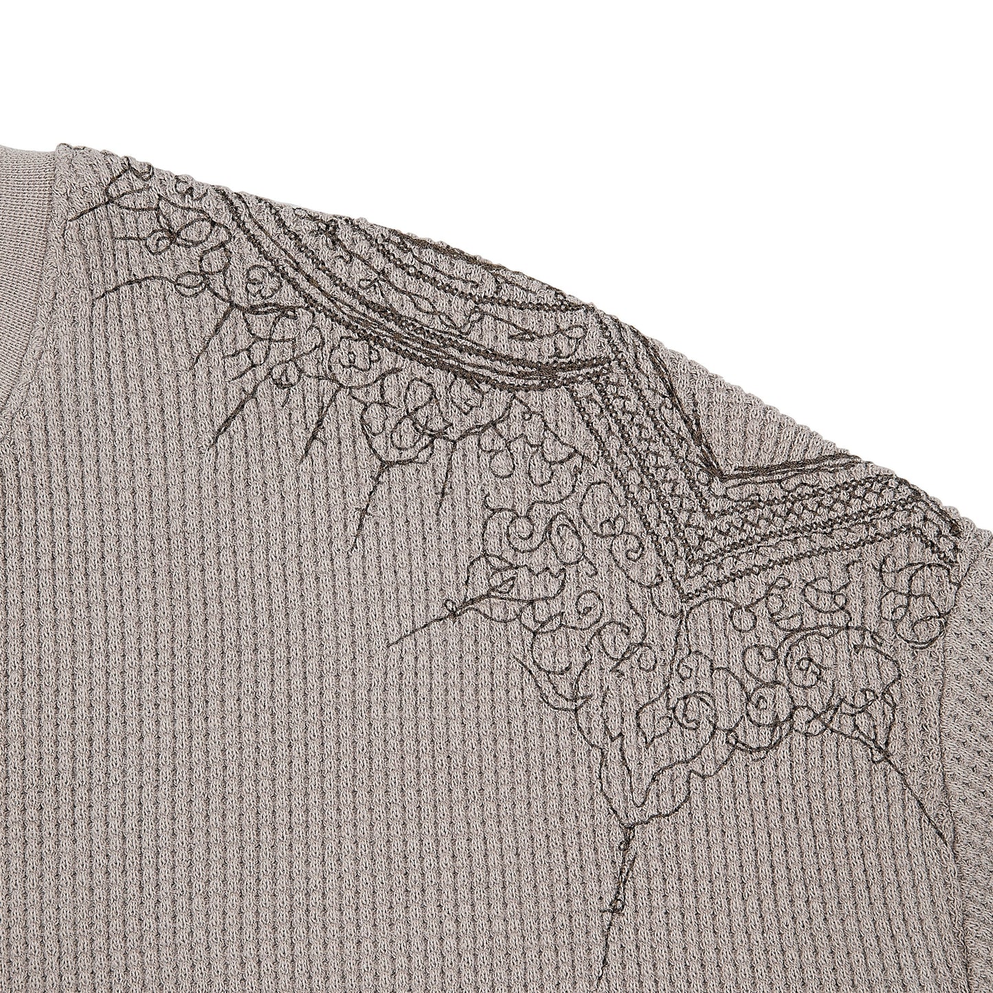 "aziza" waffle Longsleeve taupe