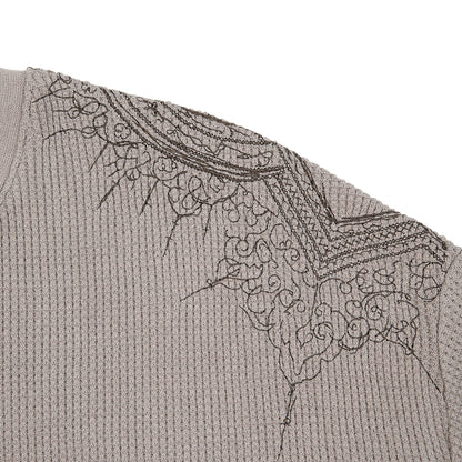 "aziza" waffle Longsleeve taupe