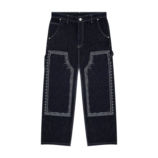 "aziza" indigo raw Denim